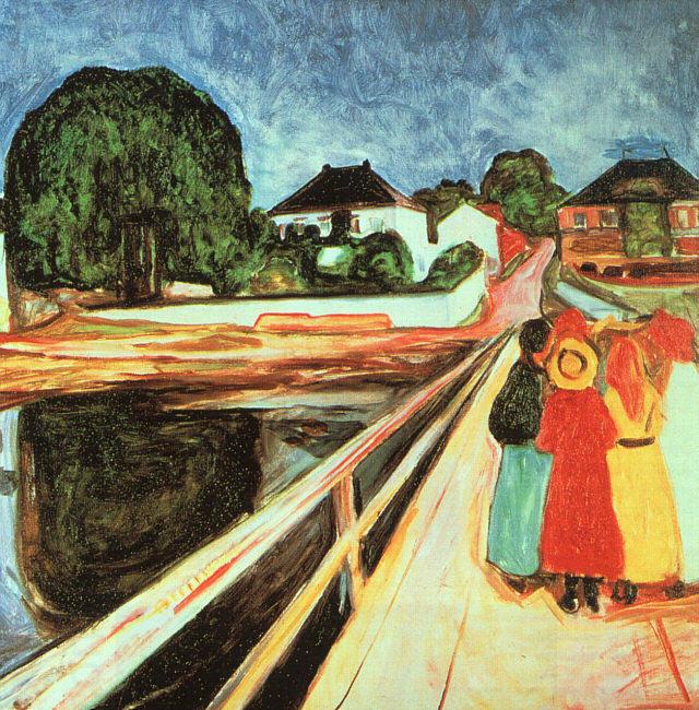 Edvard Munch Girls on a Bridge China oil painting art
